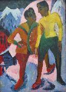 Ernst Ludwig Kirchner Two Brothers, oil